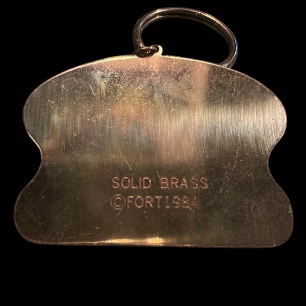 Vintage Brass Metal Silver Springs Florida Keychain - Picture 2 of 2